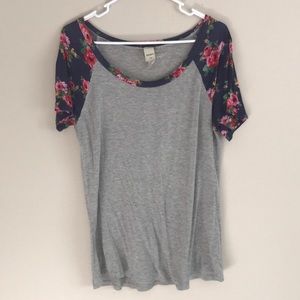 Floral Sleeve T-Shirt